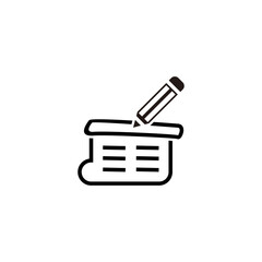 Simple daily date pencil and paper icon