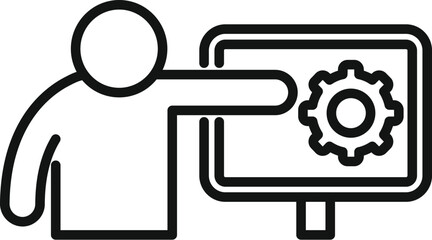 Mentor online victory icon outline vector. People competence. Goal motivation challenge