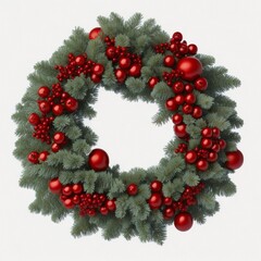Fototapeta na wymiar Christmas Wreath isolated on White Background