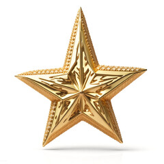 Fototapeta premium Golden Christmas Star on White Background