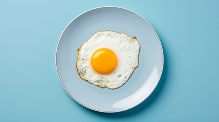 Top view of delicious breakfast of fried egg