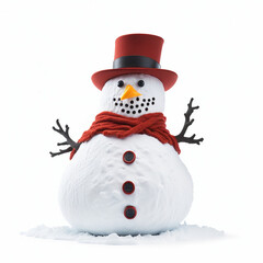 Snowman isolated on White Background, Studio