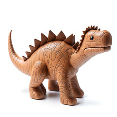 Wooden Dinosaur Toy on White Background