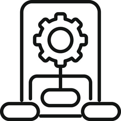 Gear goal company icon outline vector. Human balance. Success mentor