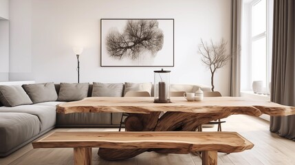 rustic scandinavian home interior design of modern living room