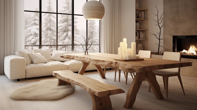 modern living room features rustic elements