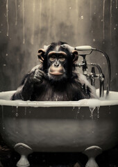 Wildlife wild monkey nature animals cute primate mammal chimpanzee chimp - obrazy, fototapety, plakaty