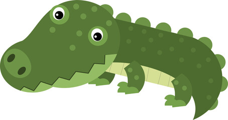 cartoon scene with happy crocodile alligator isolated safari illustration for children