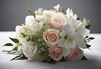 light flowers bouquet arrangement in minimal style