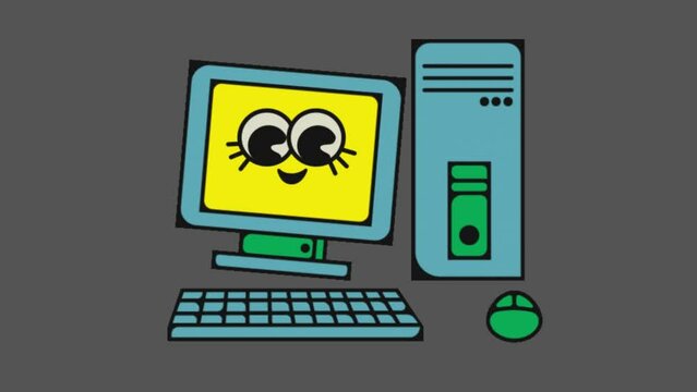 Animation of a computer working and operating