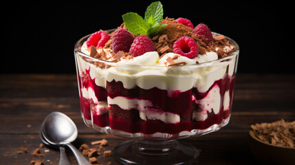 Red velvet trifle dessert