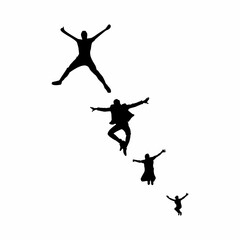 silhouette of a person jumping