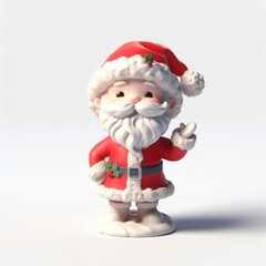 3d santa claus on white background  christmas background
