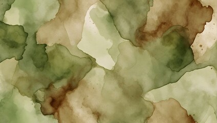 Light green brown abstract watercolor pattern. Olive khaki color. Art background for design - obrazy, fototapety, plakaty