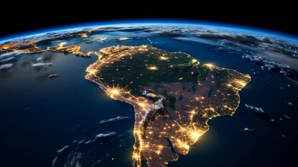 Foto op Canvas South America continent from space. Satellite view © RMedia