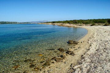 Veduta della spiaggia di Iscia Longa sulla costa di Golfo Aranci