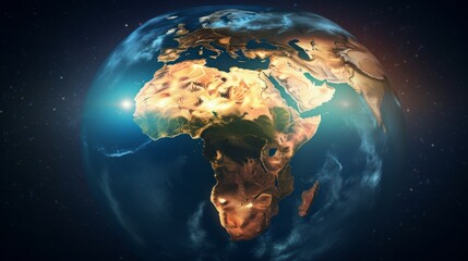 Africa continent from space. Satellite view - obrazy, fototapety, plakaty