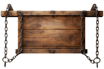 old medieval wood board hanging isolated on transparent background png - obrazy, fototapety, plakaty