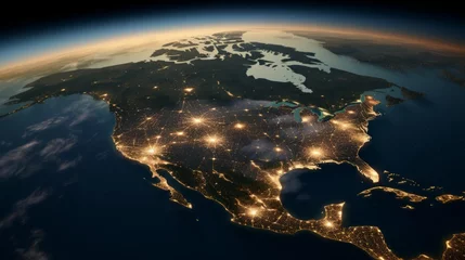 Foto op Plexiglas North America continent from space. Satellite view © RMedia