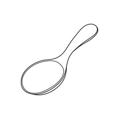 Hand drawn Kids drawing Cartoon Vector illustration large serving spoon Isolated in doodle style