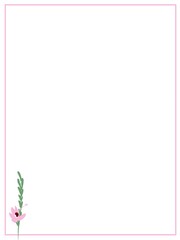Botanical illustration, postcard design, greeting card, invitation, congratulation, empty space for text
