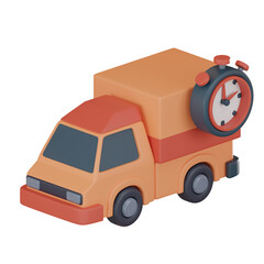 Express time delivery car logistics icon 3D render