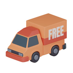 Free delivery truck logistics icon 3D render