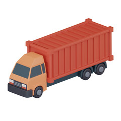Container truck logistics icon 3D render.