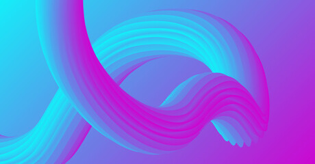 Abstract modern rectangular background with one spiral, blue-violet-pink gradient