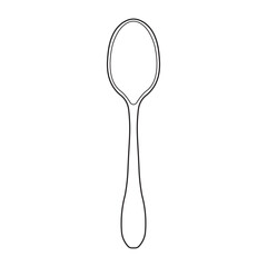 Hand drawn Kids drawing Cartoon Vector illustration table spoon Isolated in doodle style