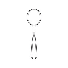 Kids drawing Cartoon Vector illustration tea spoon Isolated in doodle style