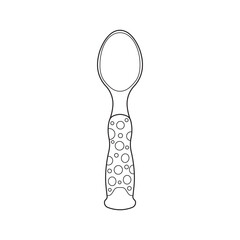 Hand drawn Kids drawing Cartoon Vector illustration toddler spoon Isolated in doodle style