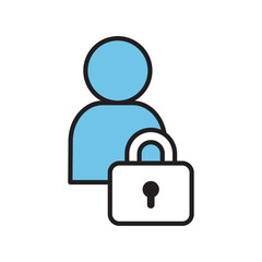 鍵　人　人物　南京錠　アイコン