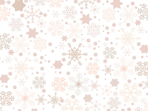 パステルカラーの雪の結晶の背景/ピンク