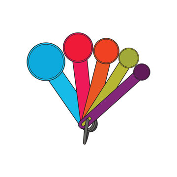 Kids drawing Cartoon Vector illustration measuring spoon Isolated in doodle style