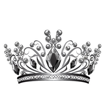 a silver crown with diamonds
