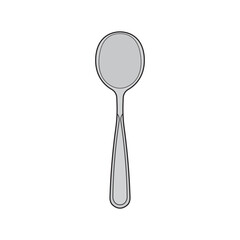 Hand drawn Kids drawing Cartoon Vector illustration tea spoon Isolated in doodle style