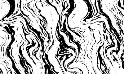 Grunge old detailed black abstract texture. Lines, veins, cracks, stone, marble. Vector background.