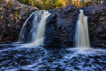 Fototapeta na wymiar Little Manitou Falls Waterfall In Autumn