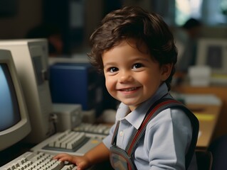 Candid Baby IT Specialist: Joyful and Professional