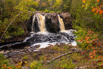 Fototapeta na wymiar Little Manitou Falls Waterfall In Autumn