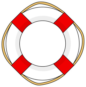 recommend clip art: Lifebuoy icon with rope. Cartoon illustration. Rescue or emergency sign.