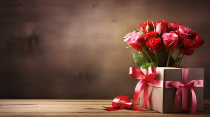 Valentine s Day Beautiful flower filled vase and gift