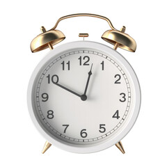 old alarm clock isolated on a transparent background