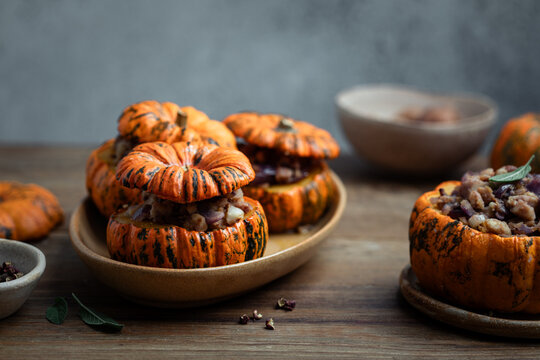 mini citrouilles jack be little r&ocirc;ties au four farcies aux ch&acirc;taignes halloween thanksgiving