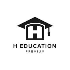 letter H education logo vector icon illustration