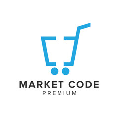market code logo vector icon illustration