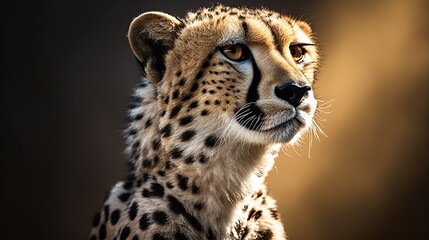 Near up representation of grand cheetah gazing
