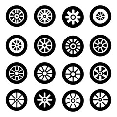 Set of wheel icon. Pictogram vector design.