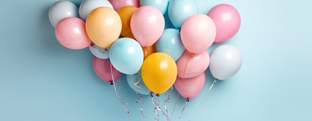 Fototapeta na wymiar Pastel Balloons Floating in Soft Background